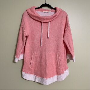 Soft Surroundings Santorini Shores Cowl Neck Pullover Sweatshirt Coral medium